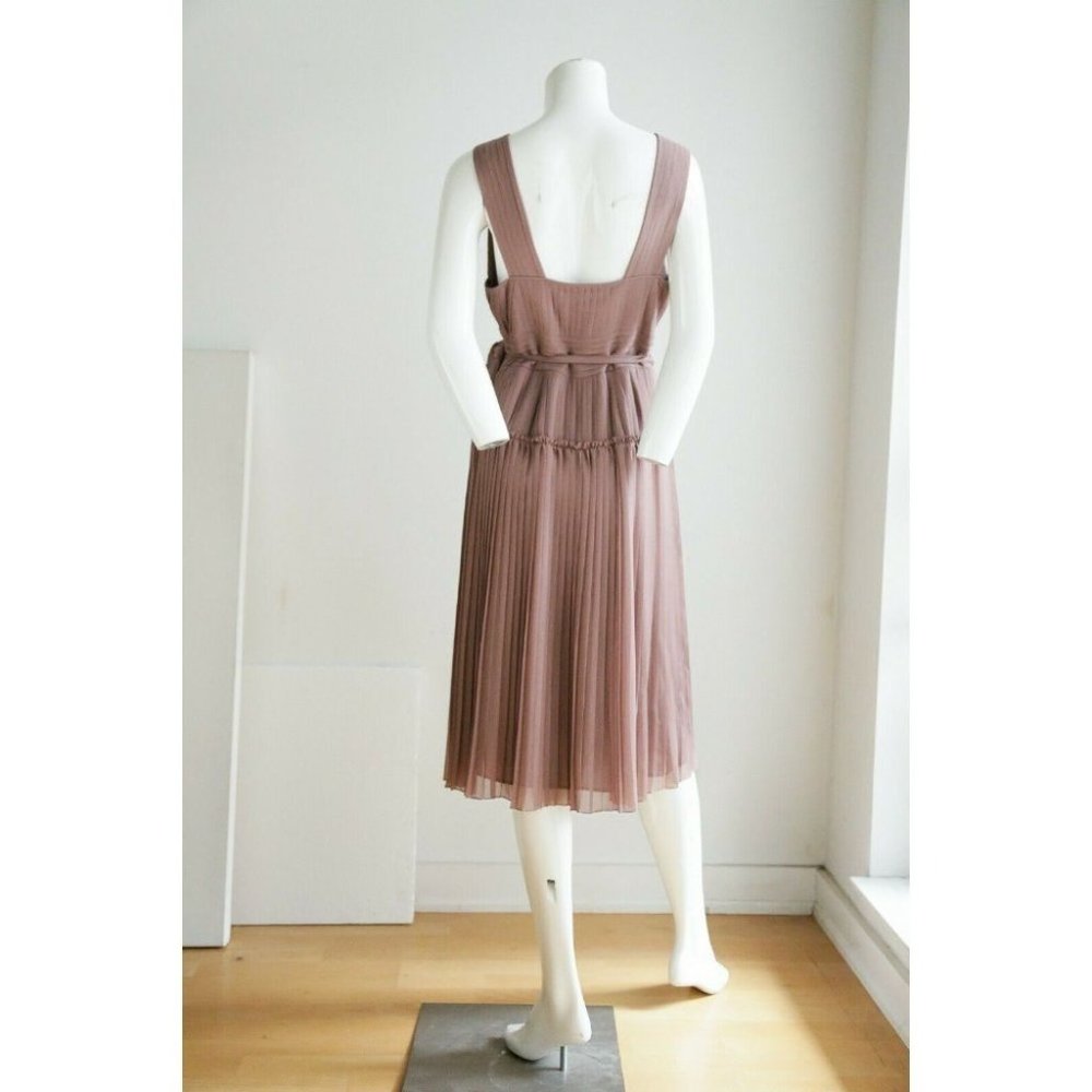 Burberry Mauve Pleated Midi Wrap Dress - Picture 8 of 12